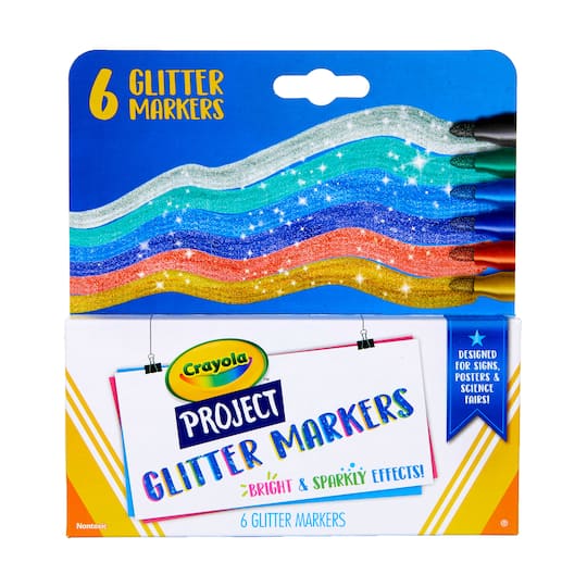 Crayola&#xAE; Project&#x2122; Glitter Markers, 6ct.